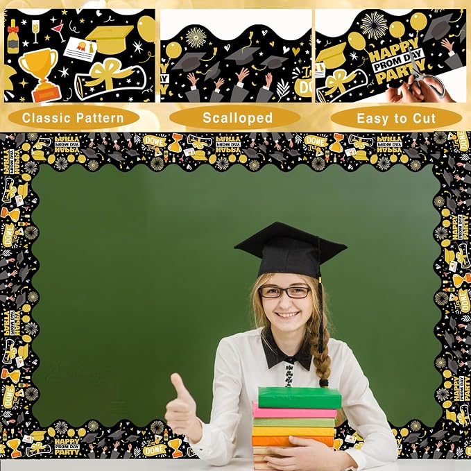 69Ft Graduation Bulletin Board Border Congrats Grad Decoration Trim Stickers - Image 3