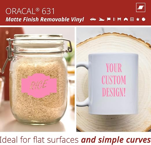 ORACAL 631 Matte Bubble Gum Vinyl Durable Roll Easy to Weed Permanent Adhesive - Image 2