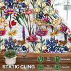 Stained Glass Window Film UV Resistant Window Privacy Film Colorful Flowers - Image 7