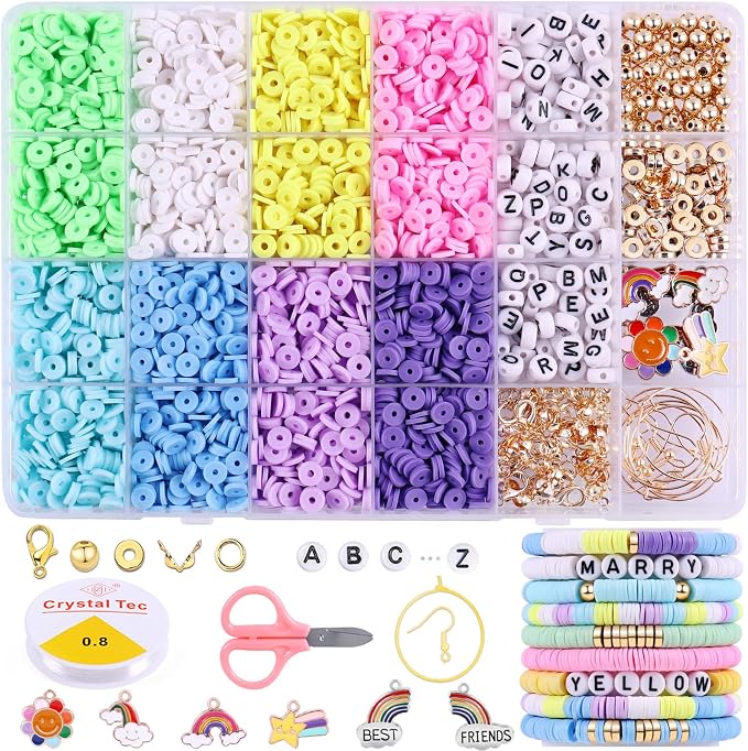 Wuollgess 3500 PCS Pastel Clay Beads by Wuollgess