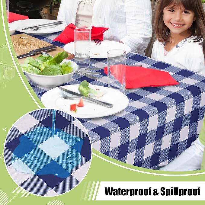 Smiry Rectangle Table Cloth, Waterproof Vinyl Tablecloth - Image 2