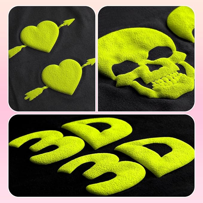 VinylRus Puff Vinyl Heat Transfer 3D -12” x 6ft Neon Yellow Puff Iron on Vinyl - Image 2