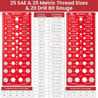 Thread Checker, 70 Nut and Bolt Thread Checker, 25 Standard & 25 Metric & 20 - Image 2