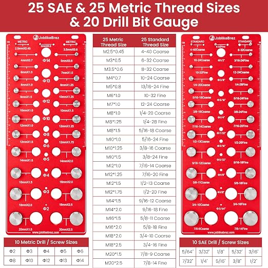 Thread Checker, 70 Nut and Bolt Thread Checker, 25 Standard & 25 Metric & 20 - Image 2