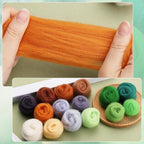 Mayboos 15 Colors Felting Wool, Wool Yarn Roving, Spinning Wool Roving - Image 6