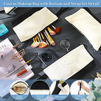 Silkfly 30 Pcs Cotton Canvas Makeup Bags Cosmetic Zipper Bags 10.2 x 5.5 x 2'' - Image 4