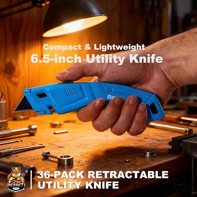 REXBETI 36 Pack Utility Knife Retractable Box Cutter, 4 Color Heavy Duty - Image 2