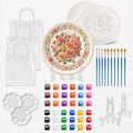HuiBeans 3 Pcs DIY Floral Plaster Plate Painting Kit by HuiBeans