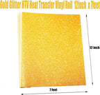 Gold Glitter Heat Transfer Vinyl Rolls Gold Iron HTV Vinyl 12inch x 7feet Iron - Image 4