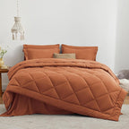 Love's cabin Full Comforter Set Terracotta, 7 Pieces Full Bed in a Bag - Image 2