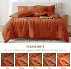 MUXHOMO 7 Pieces Full Comforter Set, Seersucker Bed in a Bag Full Size - Image 5
