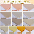 XSEINO 13 Rolls 8"x35" 1.4mm Thick Soft Felt Fabric Sheet 13 Assorted Light - Image 2