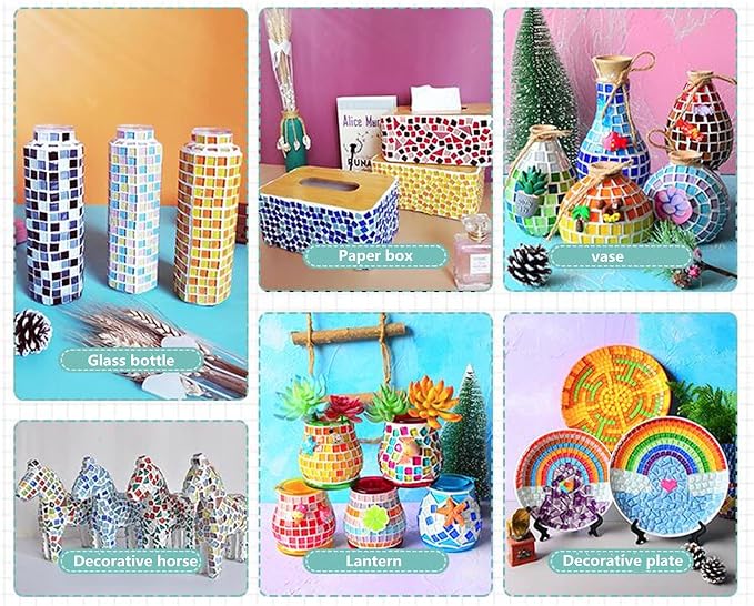 500g Mixed Color Irregular Crystal Mosaic Tiles, Tiny Mosaic Tile DIY Hobbies - Image 2