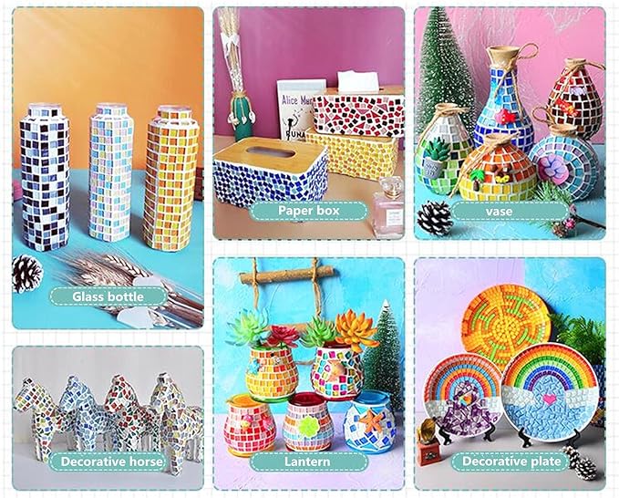 500g Mixed Color Irregular Crystal Mosaic Tiles, Tiny Mosaic Tile DIY Hobbies - Image 2