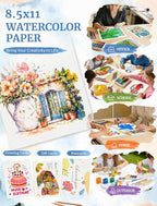 30 Sheets Watercolor Paper 8.5 x 11, Cold Press Watercolor Paper Bulk, 110 - Image 7