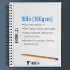 U.S. Art Supply 9"x12" Mixed Media Sketchbook, 2 Pack, 98 lb - Image 3