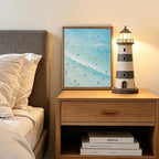 Aerial View Surfers Ocean Canvas Wall Art Print Turquoise Blue Coastal - Image 5