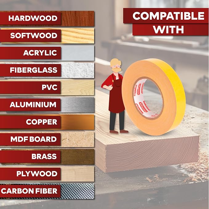 XFasten Bulk Double Sided Woodworking Tape 1-inch 1, 296-Feet Total - Image 7