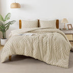 Andency Light Khaki Comforter Set Queen Size, Boho Soft Warm Tufted Bedding - Image 6