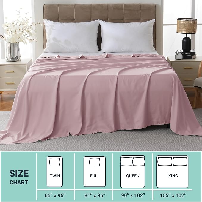 ZPECC Full Flat Sheet Only 1 Pack, Durable Pink Top Bed Sheets Hypoallergenic - Image 5