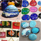 River Rocks for Painting 25 Pcs Large 3.5-5 Inch Flat Smooth Painting Stones - Image 7