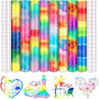 Tintnut Watercolor Gradient Permanent Vinyl 8 Sheets 12x10in Adhesive Vinyl | by Tintnut