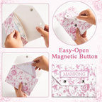 Wiooffen Leather Mahjong Card Clutch Holder Pouch Chinoiserie Mahjong Card - Image 4