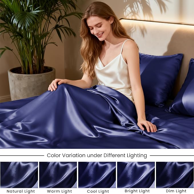 Love's cabin California King Satin Sheet Sets - Image 7