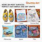 Metallic Fabric Paint, Shuttle Art 18 Metallic Colors Permanent Soft Fabric - Image 8