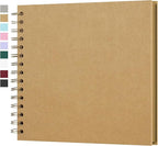 8x8 Inch DIY Scrapbook Photo Album, Hardcover Kraft Paper Acid-Free, 20 Sheets by Yopih