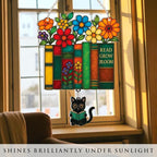Book Lover Gifts for Mom, Mother’s Day, Faux Stained Glass Book Ornament - Image 2