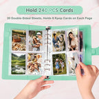 WITHYU A5 Card Collector with 30 Pack 4-Pocket Pages, 6 Ring Binder Album with - Image 2
