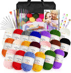 Aeelike 20pcs Acrylic Yarn for Crocheting, Crotcheting Set for Beginners by Aeelikescrochetworld