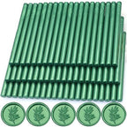 60pcs Wax Seal Sticks, Pine Green Sealing Wax Sticks, HOSEALING Glue Gun Wax by HOSEALING