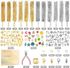 Zefy 18K Gold Silver Chain for Jewelry Making Kit, 39.6ft 12 Rolls Stainless - Image 5