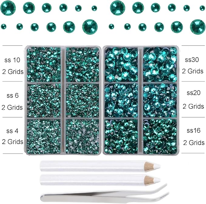 10000Pcs 2-Boxes Mixed Size Hot Fix Round Crystals Gems Glass Stones Hotfix - Image 3