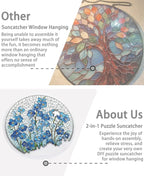 Acrylic Puzzle Suncatcher, Flower of Memory Blue Sun Catcher - Image 5