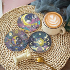 EWJRNSF 8 PCS Diamond Art Coasters Kit, Small Diamond Painting Coasters - Image 6
