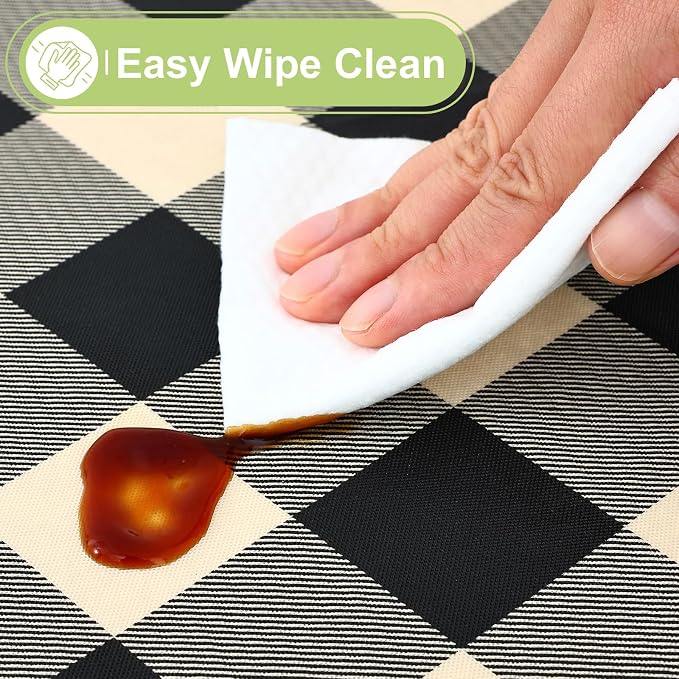 Smiry Rectangle Table Cloth, Waterproof Vinyl Tablecloth - Image 3