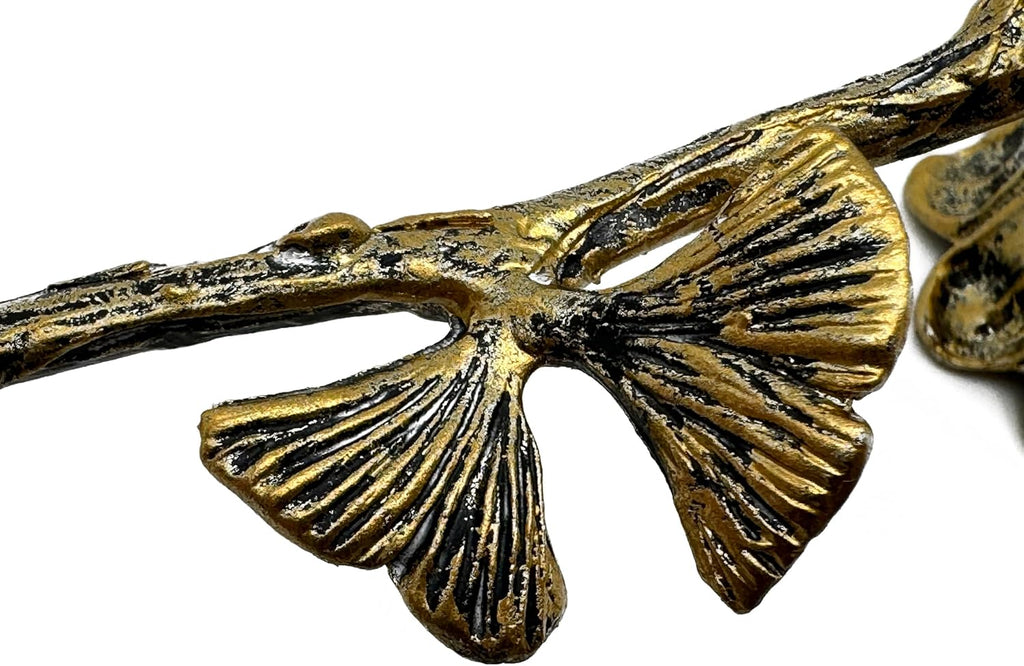 Candle Snuffer, Candlesnuffers Wick Snuffer Candle Extinguisher Accessory for Putting Out Extinguish Candle Wicks Flame Safely, Ginkgo Leaf Design Retro Gold