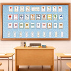 Blue Composition Bulletin Board Roll Non-Woven Fabric Poster 16in X 20ft | Back - Image 4
