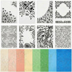 Geiserailie 8 Pcs Embossing Folders 2d/3D Embossing Machine Template Paper Card by Geiserailie