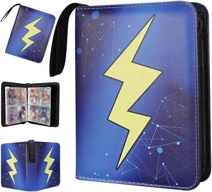 Collectible Trading Card Albums, 4 Pocket Card Binder, 400 Double Sided Pocket by FootJKYX