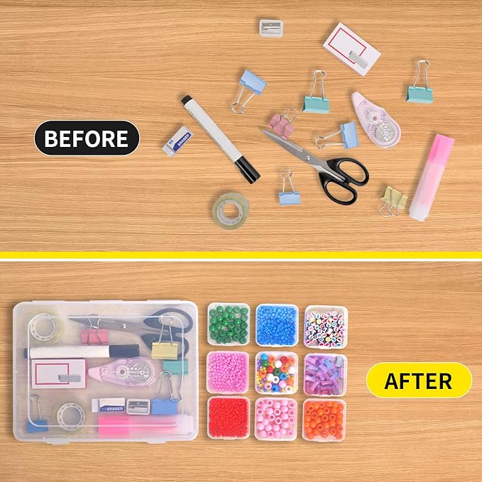 Bead Organizer Box, Craft Storage Box Features Hinged Lid and Labels, Mini Boxes - Image 3