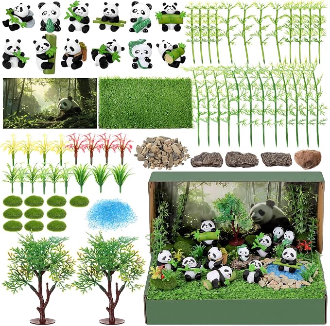 Teyva Daily 60 Pcs Panda Diorama Kit Habitat Project Box Set Bamboo Forest by Unknown