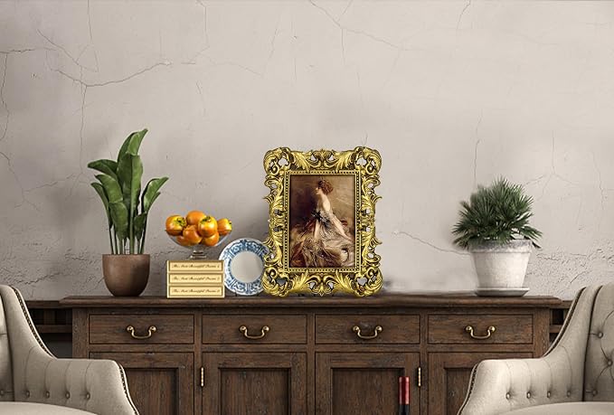 5x7 Vintage Picture Frames Gothic Picture Frames Ornate Gold | Real Glass - Image 8