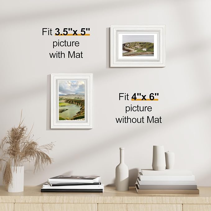 Vittanly 4x6 Picture Frames Set of 2, Ornate Vintage Photo Frame - Image 3