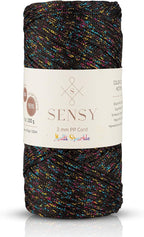 Sensy Premium 2mm 251 Yards Sparkle Polyester Rope 90% Polypropylene 10% by SSENSY