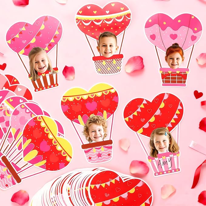 60pcs Valentine's Day Theme DIY Cutouts Hot Air Balloon Bulletin Board - Image 4