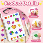 750Pcs Foam Stickers, Colorful Foam Shape Stickers Self Adhesive Star Heart - Image 3